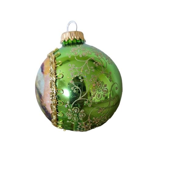 Set of Santa Glass Christmas Ornaments Christmas by Krebs& Hand Painted Glass - Picture 6 of 7